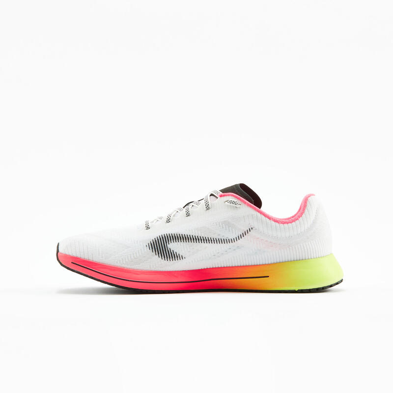 Scarpe running donna KIPRUN KD 800 bianco-rosa-giallo