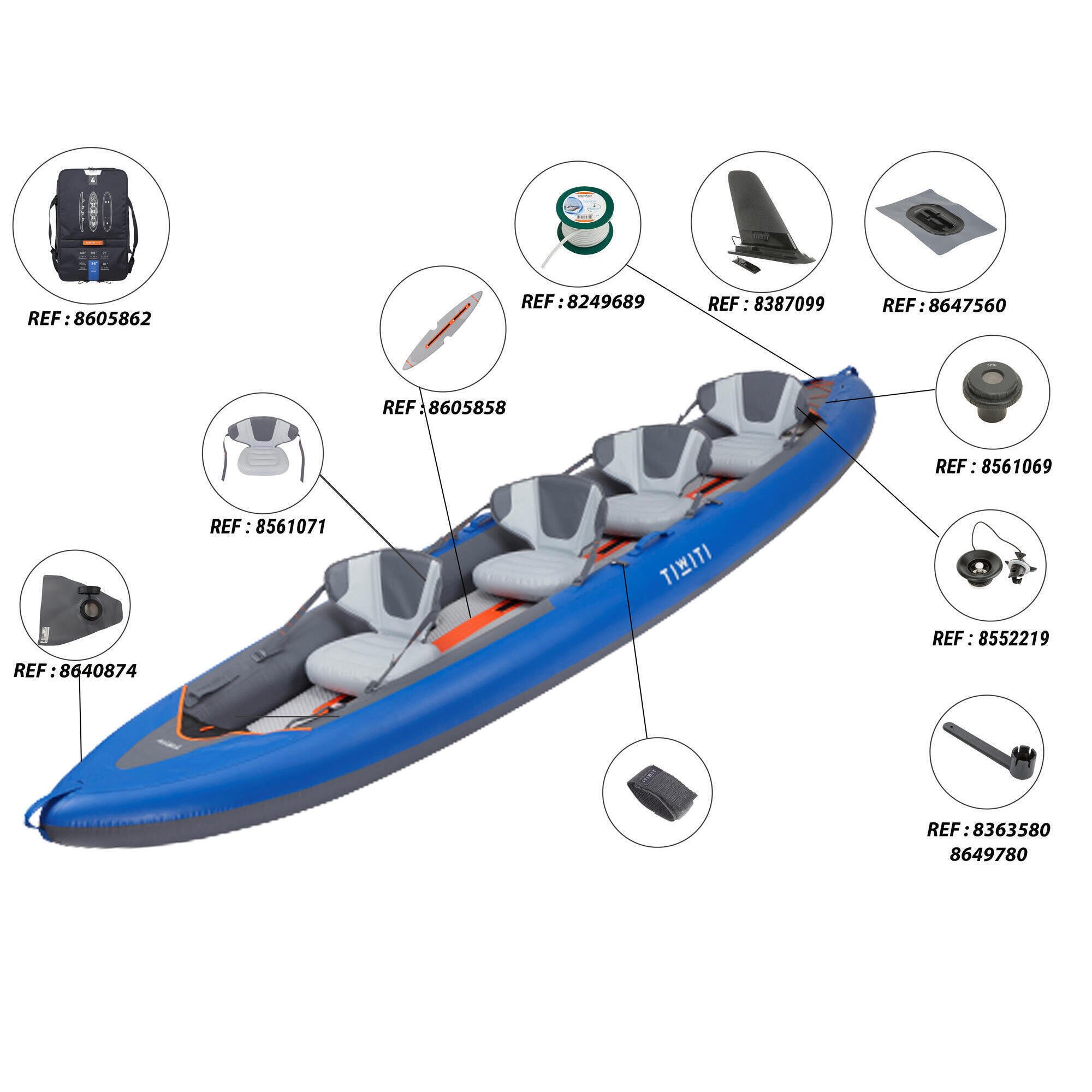 Inflatable 4 person touring Kayak High Pressure Bottom - X100+ 6/20