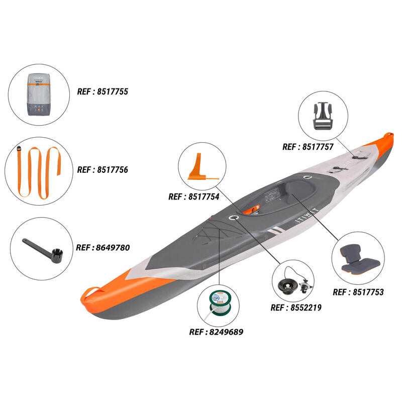 CAIAC GONFLABIL DROPSTITCH ÎNALTĂ PRESIUNE STRENFIT X500 1 LOC