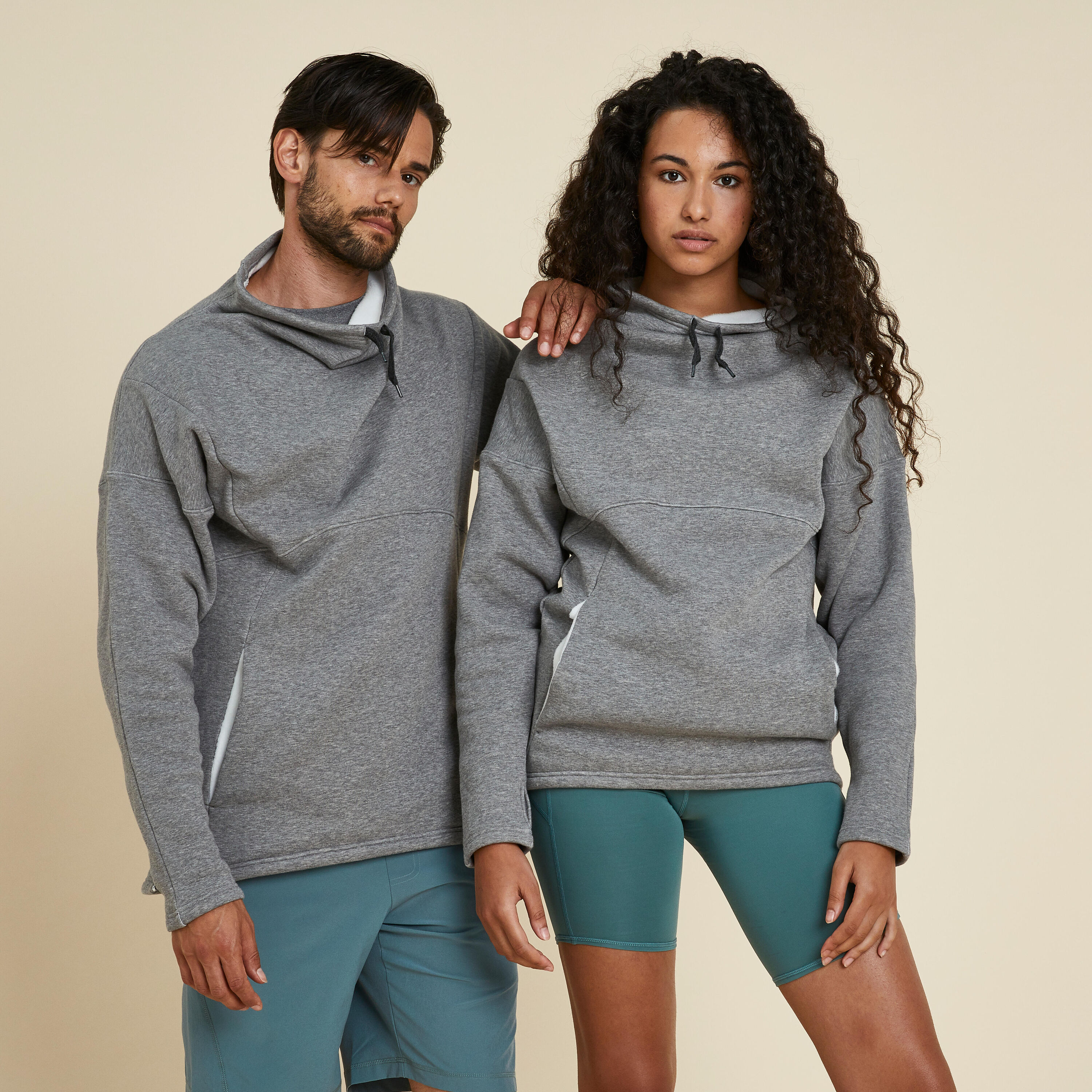 KIMJALY Unisex Yoga Warm Sweatshirt - Grey