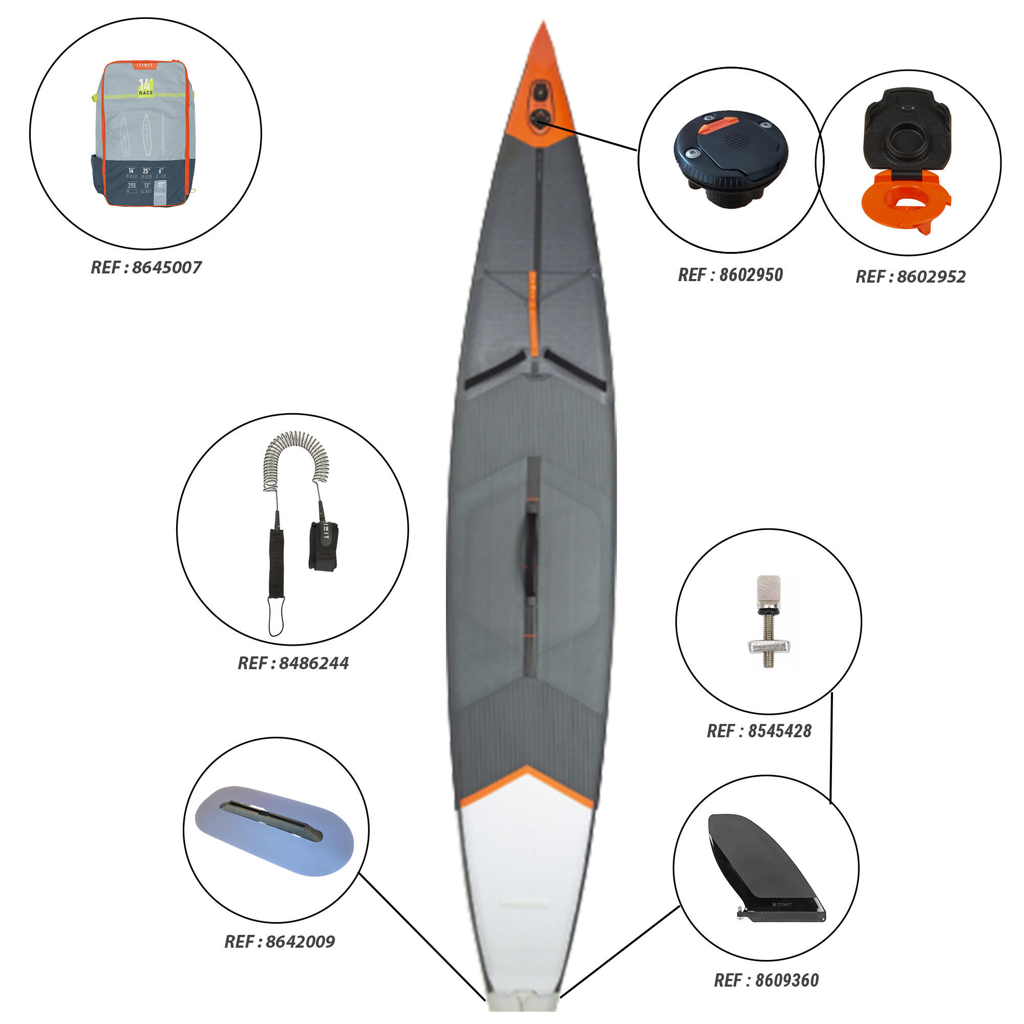 Inflatable Stand-Up Paddle board Race 14'25" - R500 6/27