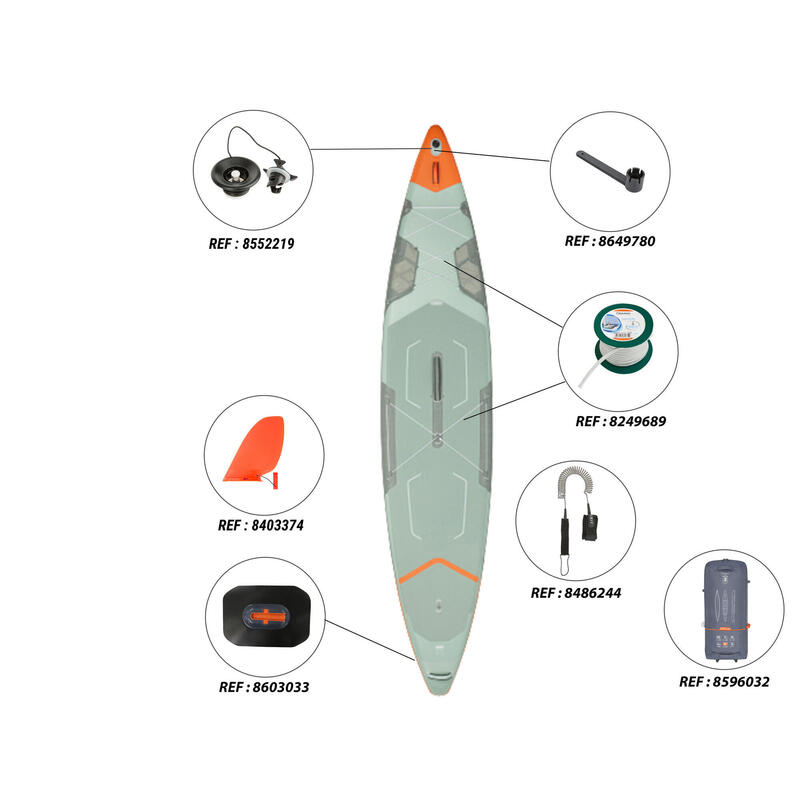 SUP-Board aufblasbar Tandem Dropstitch verstärkt (15' -35"- 6") - grün