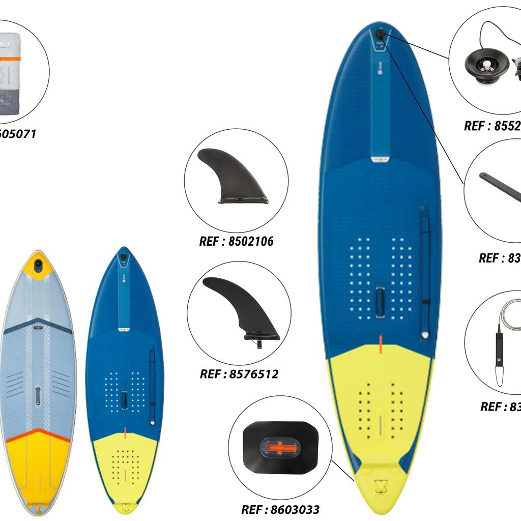 INFLATABLE STAND-UP PADDLEBOARD SURFING LONGBOARD 500 10’ 140 L BLUE