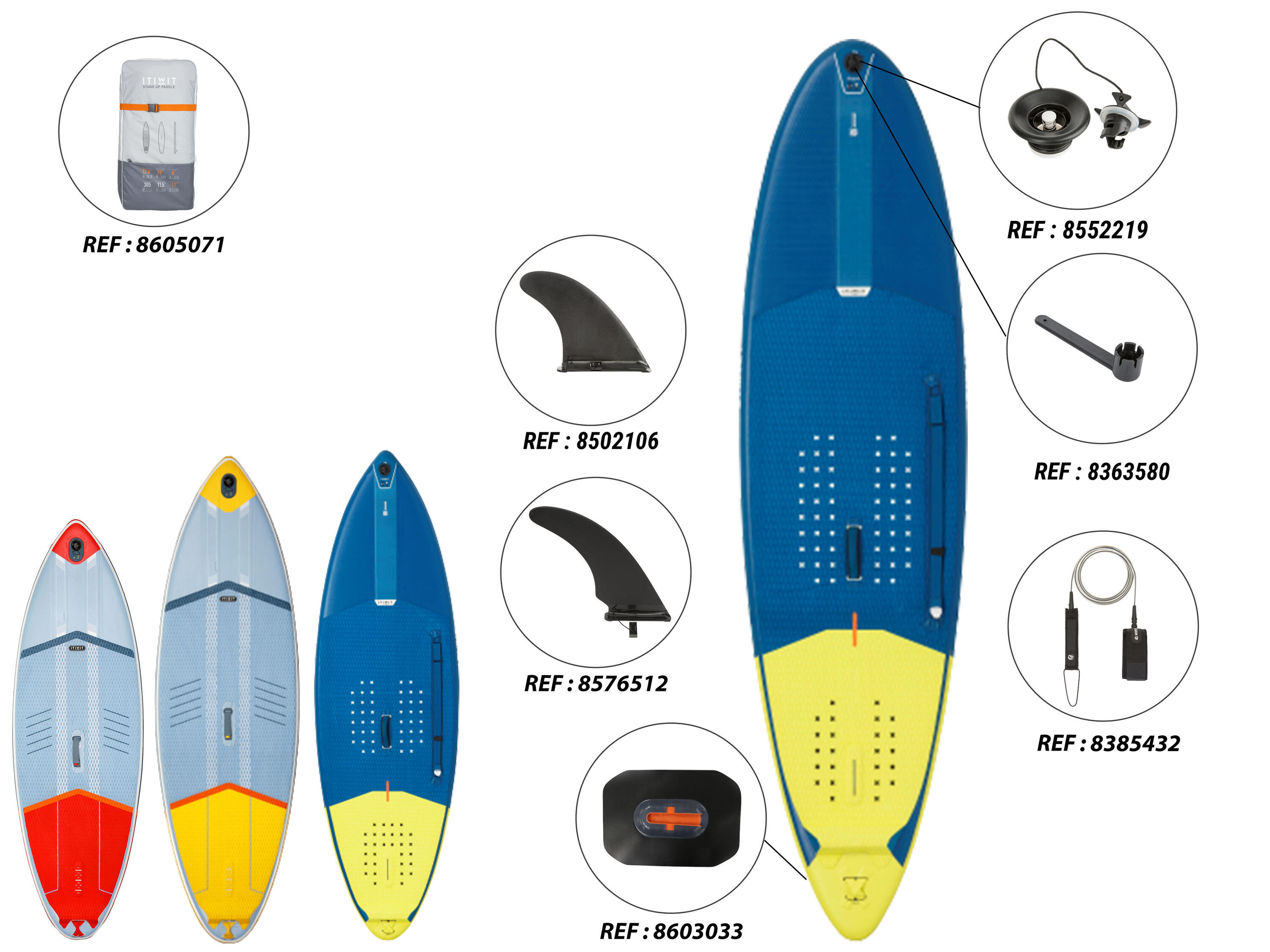 Nafukovací paddleboard na surfování Shortboard 500 9' 160 l 5/29
