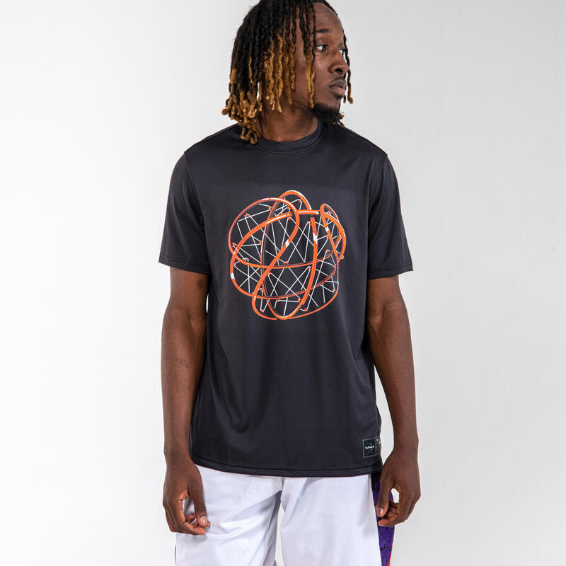 Men's Basketball T-Shirt TS500 Fast - Black Ball