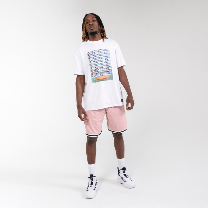 T-SHIRT / MAILLOT BASKETBALL HOMME/FEMME - TS500 FAST BLANC