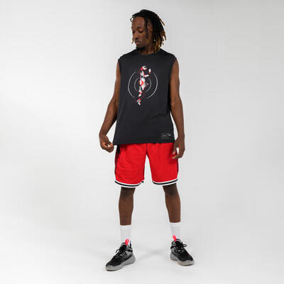 T-SHIRT / MAILLOT SANS MANCHE DE BASKETBALL HOMME TS500 NOIR DUNK
