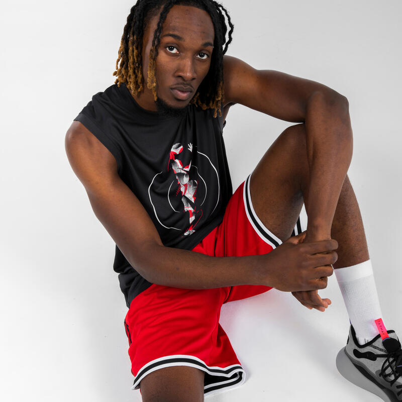 MAILLOT DE BASKETBALL SANS MANCHE HOMME/FEMME - TS500 NOIR