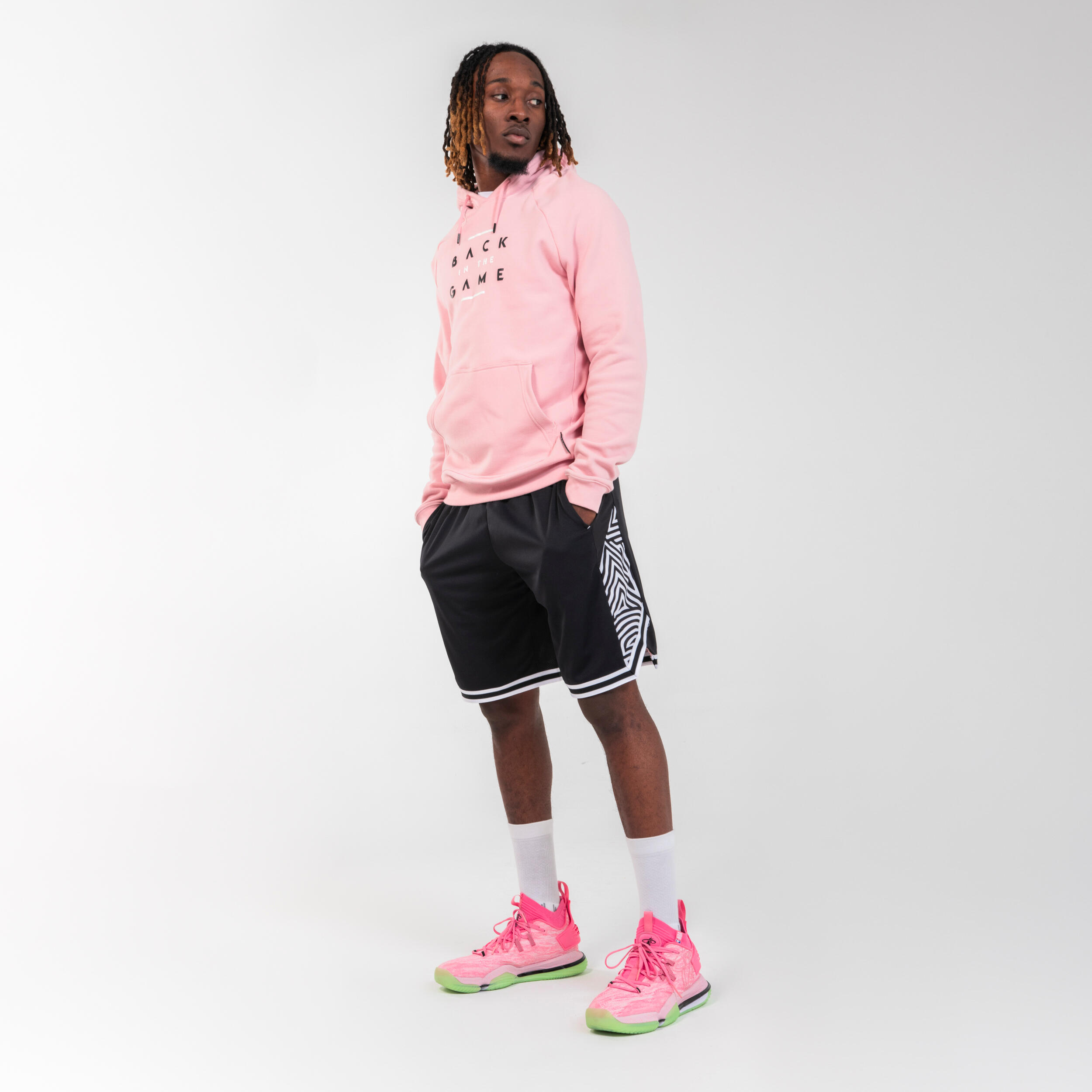 Men's/Women's Basketball Hoodie H100 - Pink 6/7