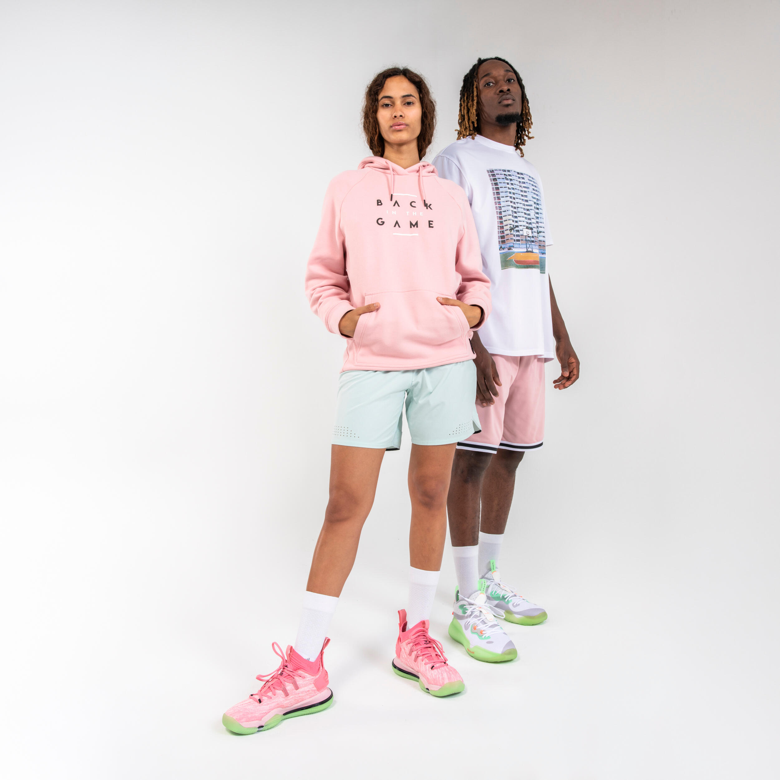 Men's/Women's Basketball Hoodie H100 - Pink 7/7