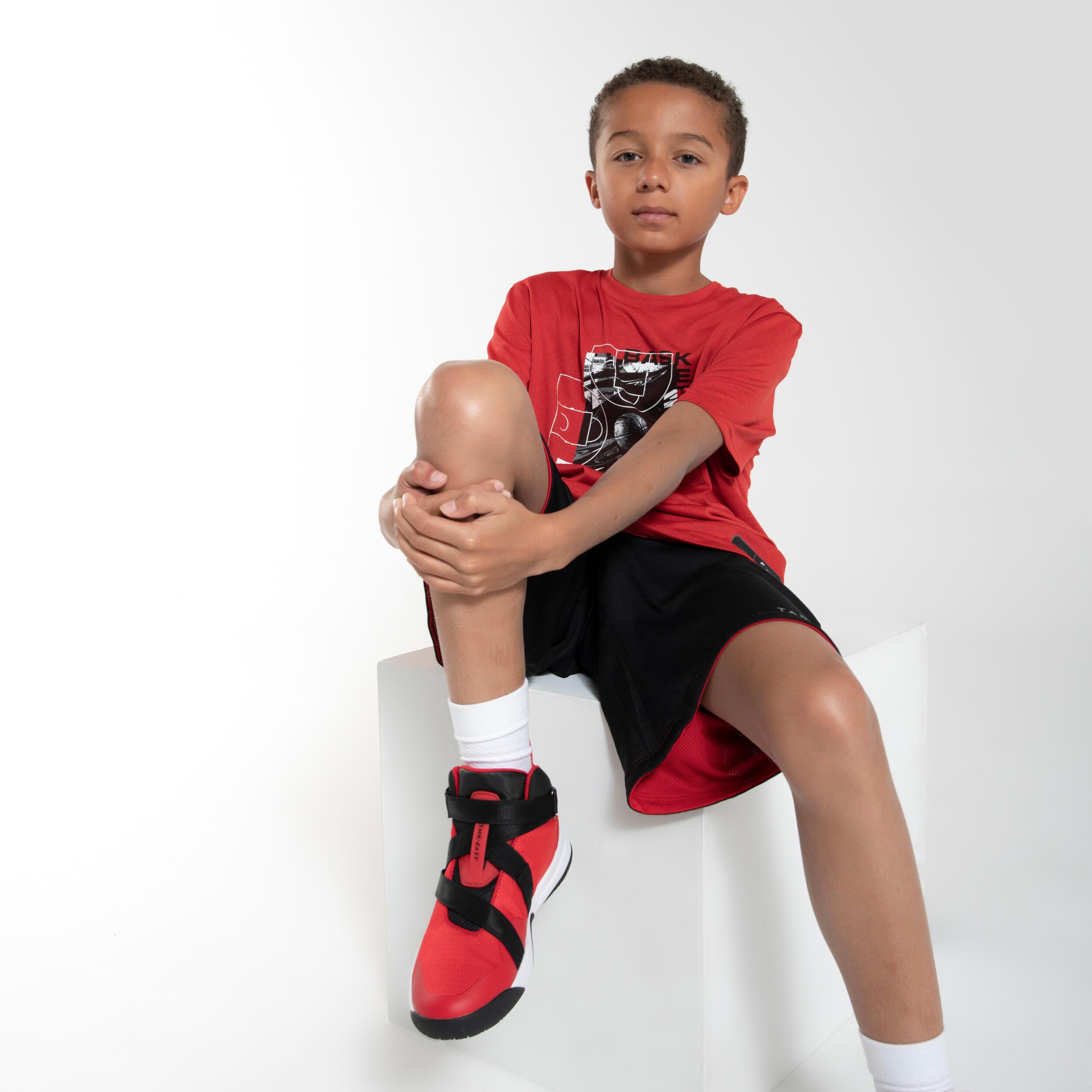 Kids' Basketball Shoes Easy X - Red 8/9