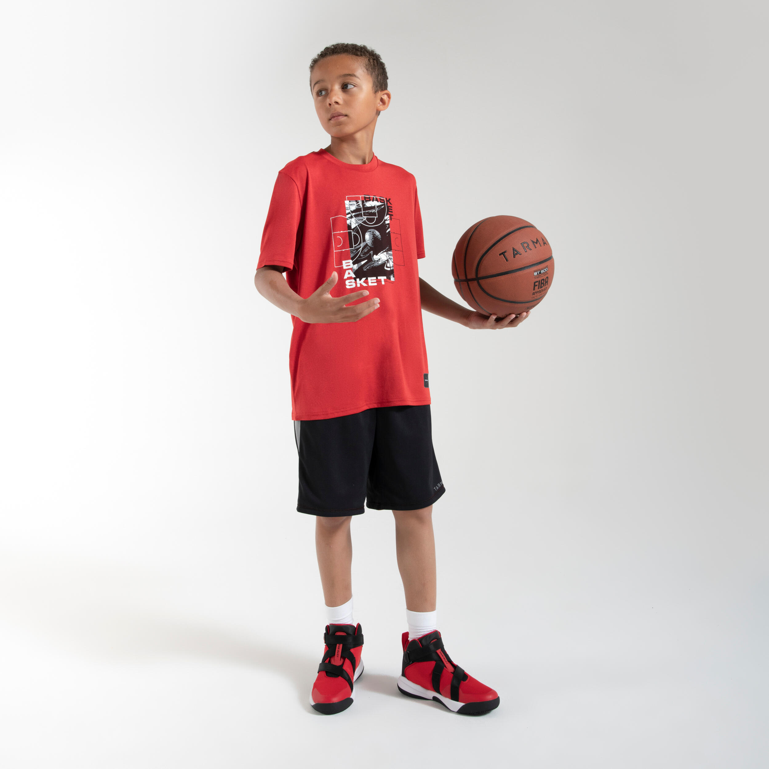 Kids' Basketball Shoes Easy X - Red 3/8