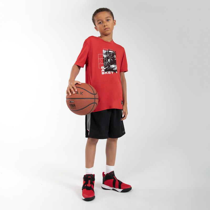 Basketbalschoenen kind Easy X rood/zwart