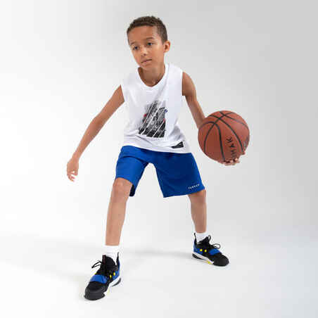 Pantalón Corto Baloncesto Niños Tarmak SH500 Azul Blanco