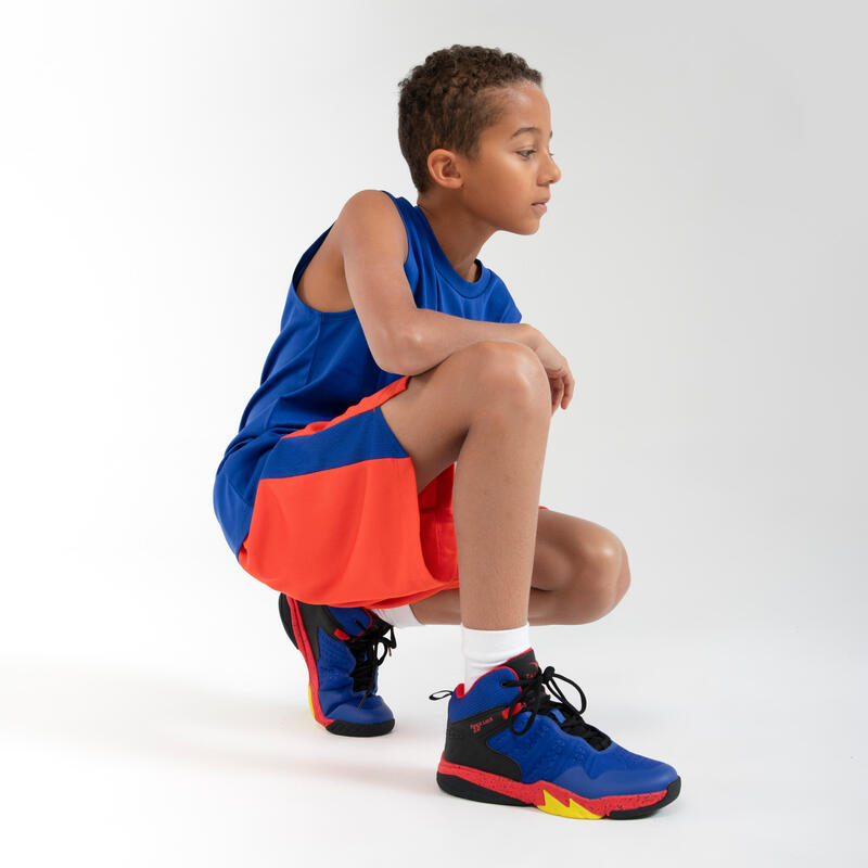 兒童男女通用款籃球短褲 SH500 - 紅藍配色