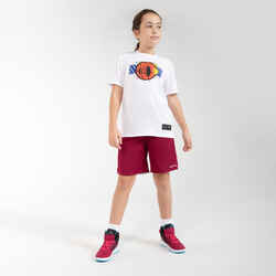 Παιδικά παπούτσια μπάσκετ SE100 για αρχάριους - Μπορντό