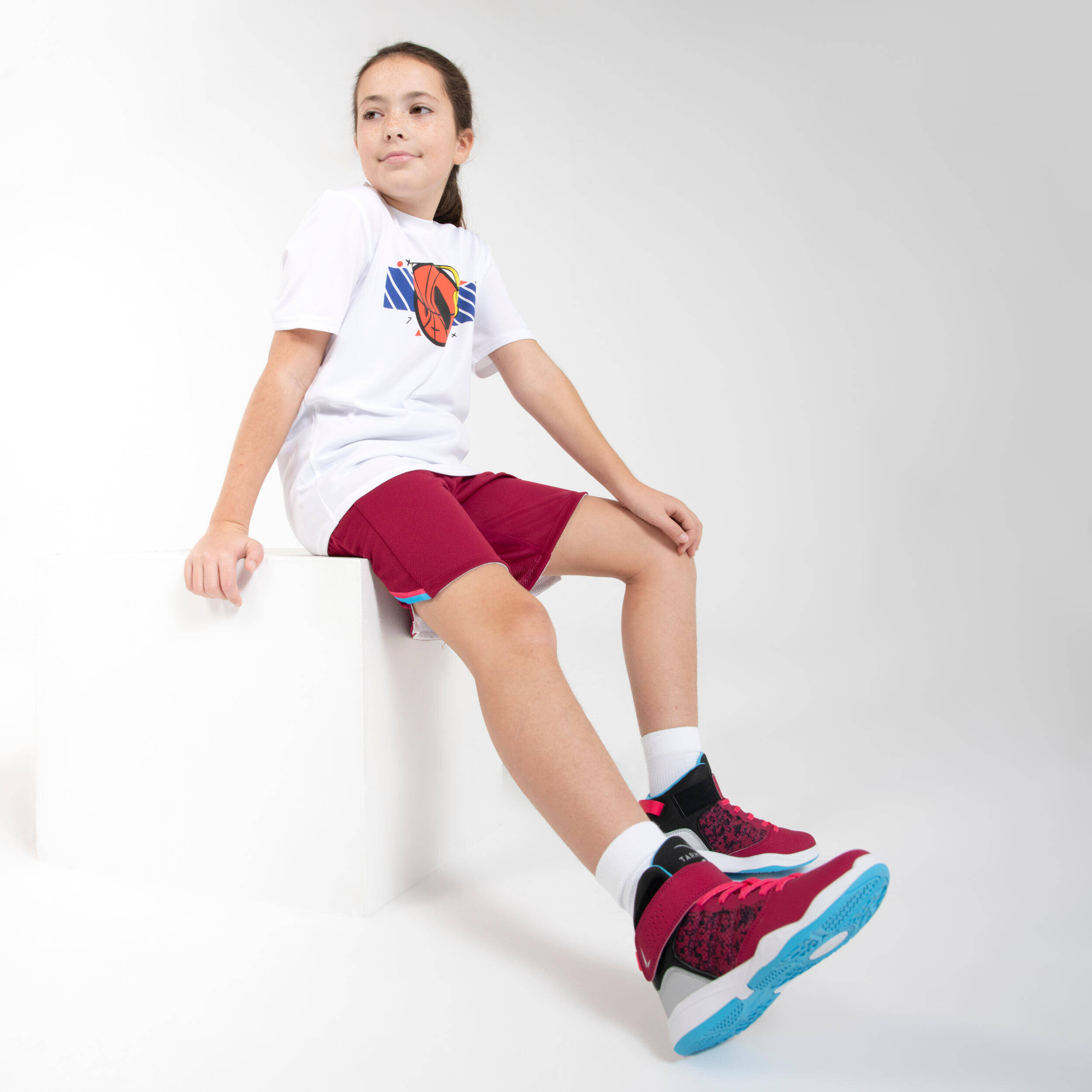 Kids' Beginner Basketball Shoes SE100 - Burgundy -  5