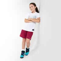 Kids' Reversible Basketball Shorts SH500R - Burgundy/White