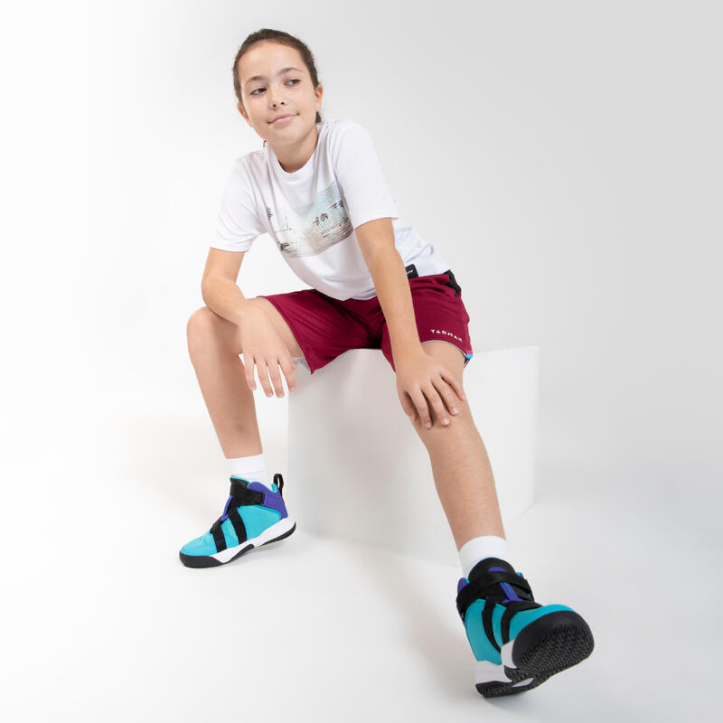 兒童男女通用款籃球鞋 Easy X－綠紫配色