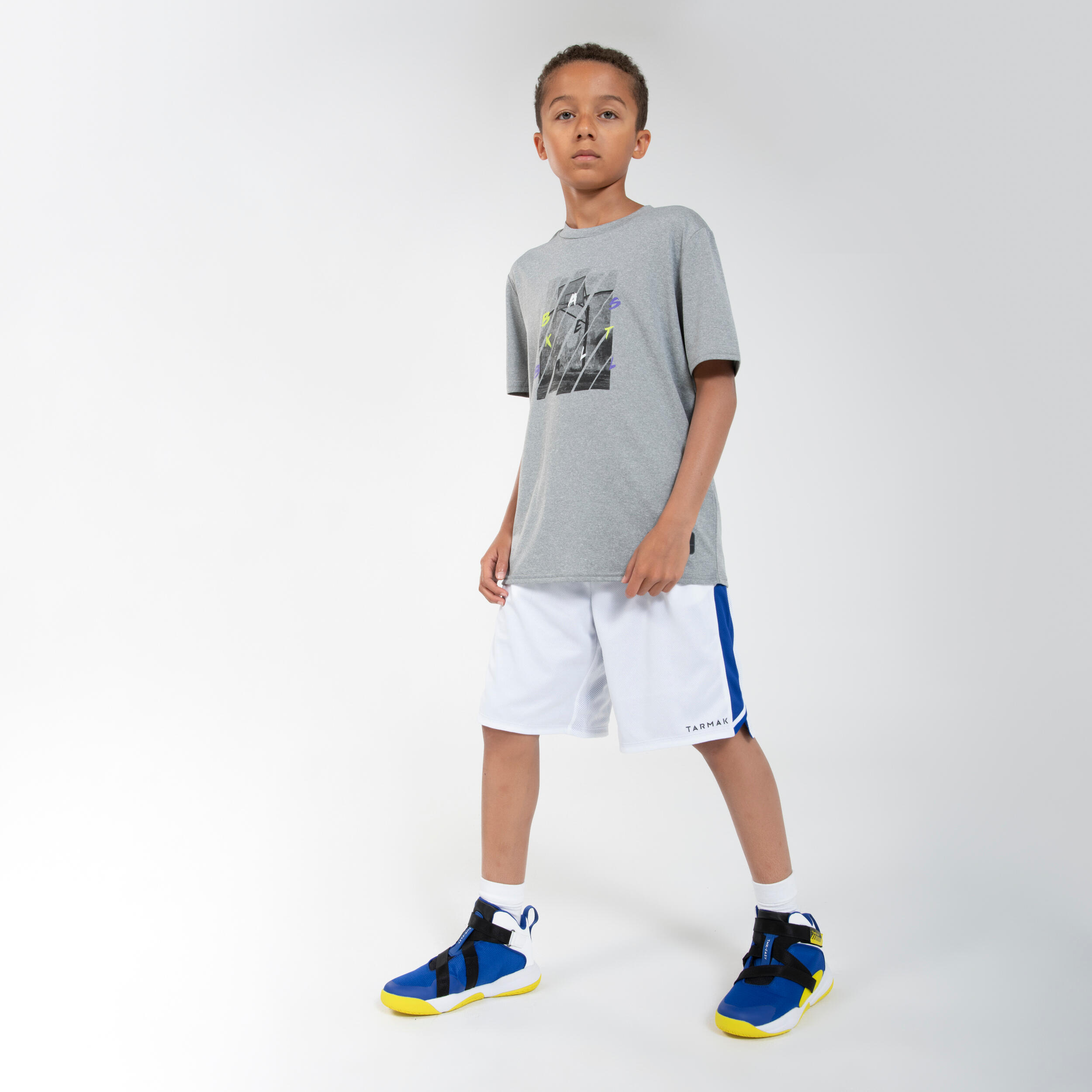 CHILDREN'S BASKETBALL SHOES - EASY X BLUE YELLOW