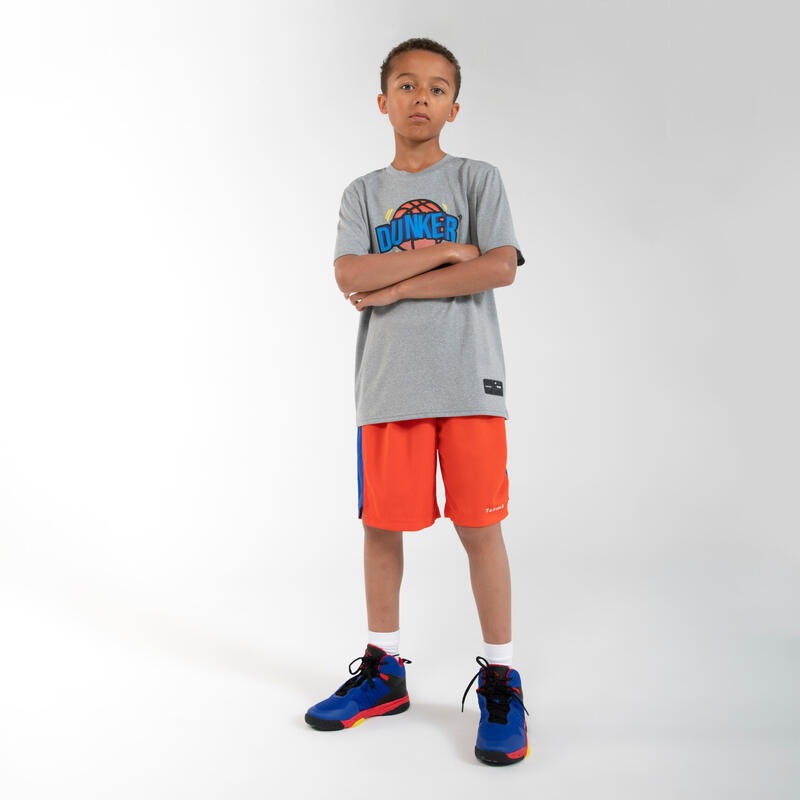 兒童男女通用款籃球短褲 SH500 - 紅藍配色