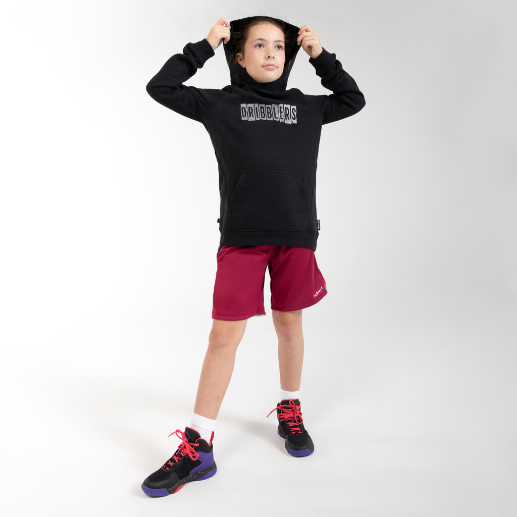 Kids' Reversible Basketball Shorts SH500R - Black/Red