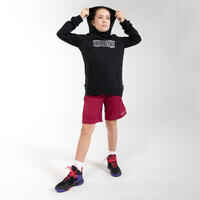 Kids' Reversible Basketball Shorts SH500R - Burgundy/White
