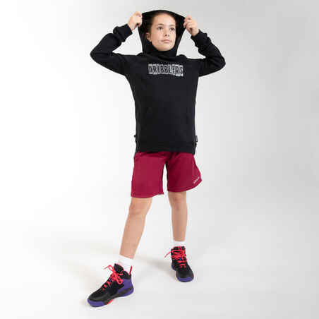Kids' Reversible Basketball Shorts SH500R - Burgundy/White