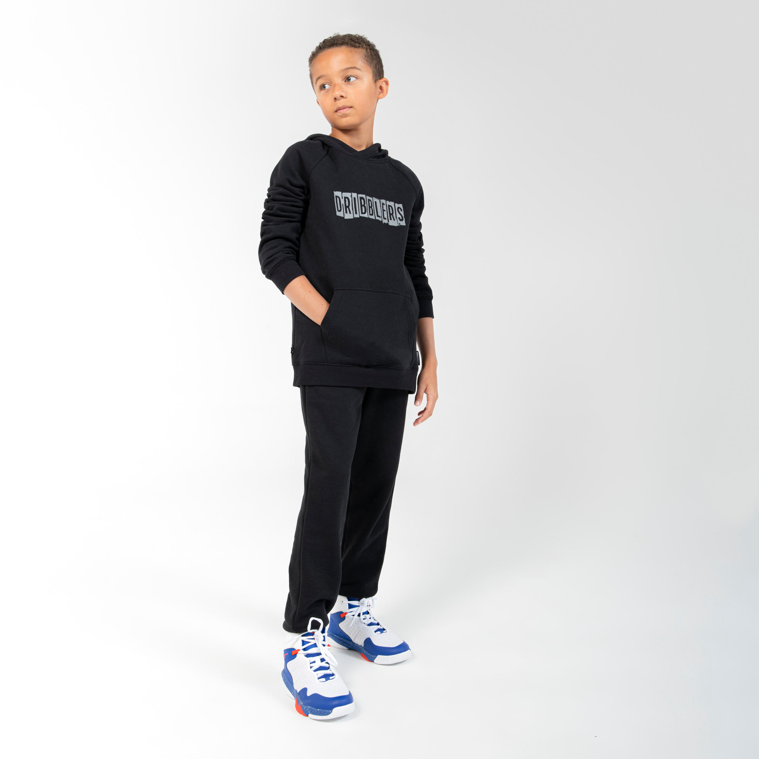 Kids' Basketball Tracksuit Bottoms P100 - Black 3/5