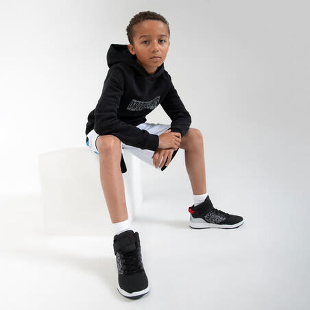 CHAUSSURES DE BASKETBALL ENFANT DEBUTANT - SE100 NOIR