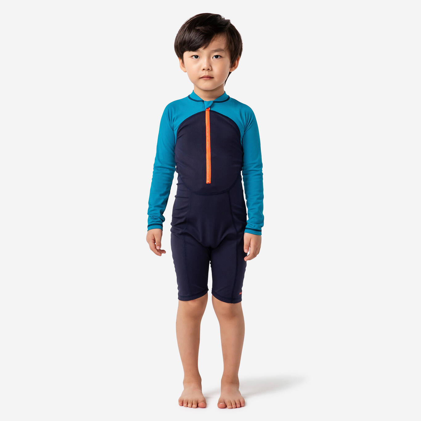 Boys’ long sleeve shorty 100 - blue