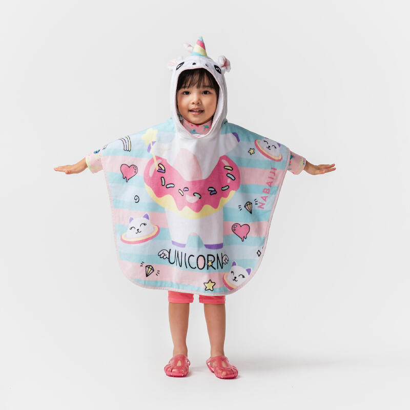 Baby Poncho with Hood - Unicorn Print