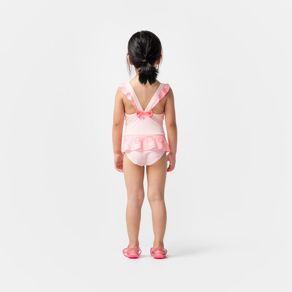 Maillot De Bain 1 Pièce Bébé Fille Jupette Rose Imprimé Sirène