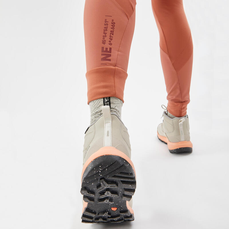 女款防水登山中筒鞋 MH500 - 米色