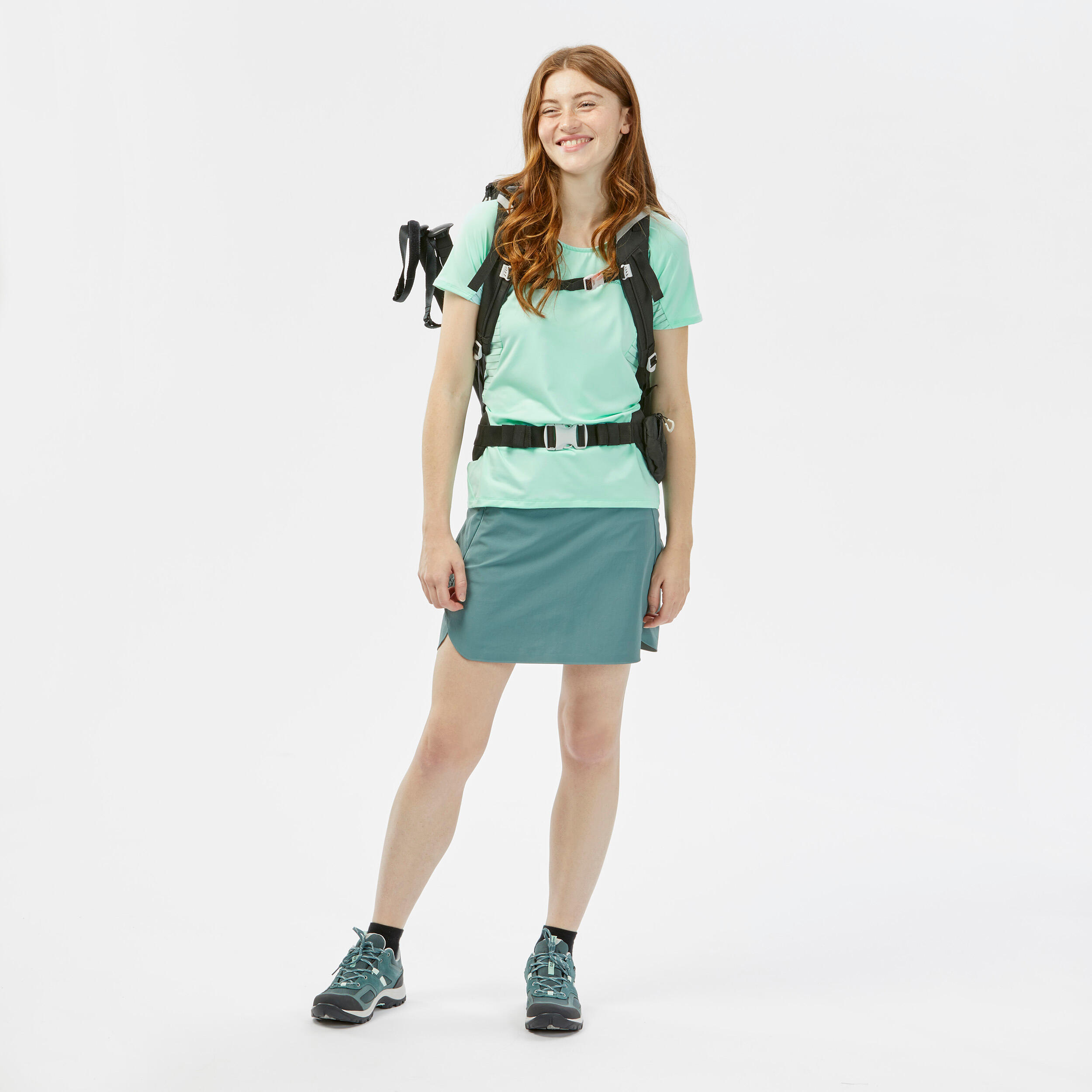 Women's Mountain Walking Short-Sleeved T-Shirt MH500 2/5