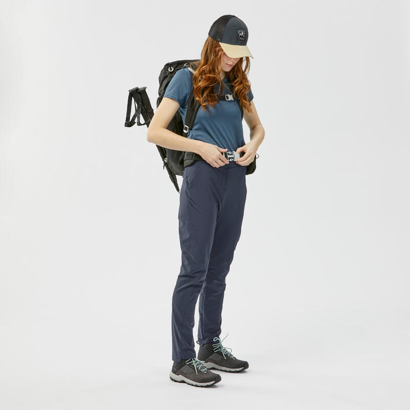 Pantaloni trekking donna MH100 blu