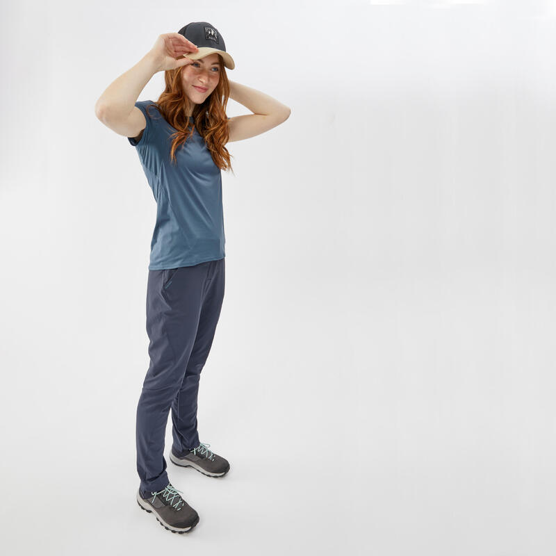 Pantaloni trekking donna MH100 blu