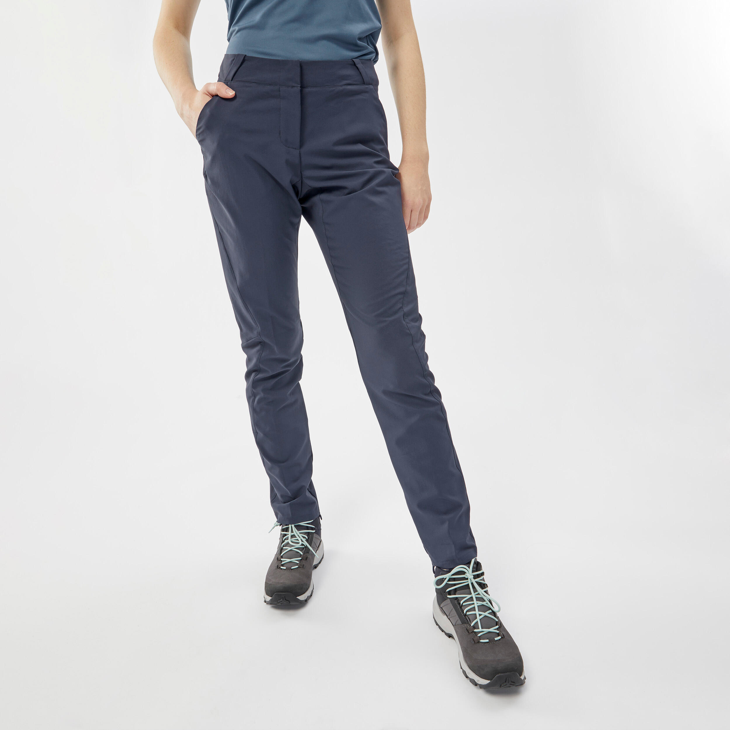 Pantalón de senderismo en montaña gris para mujer MH100 Decathlon