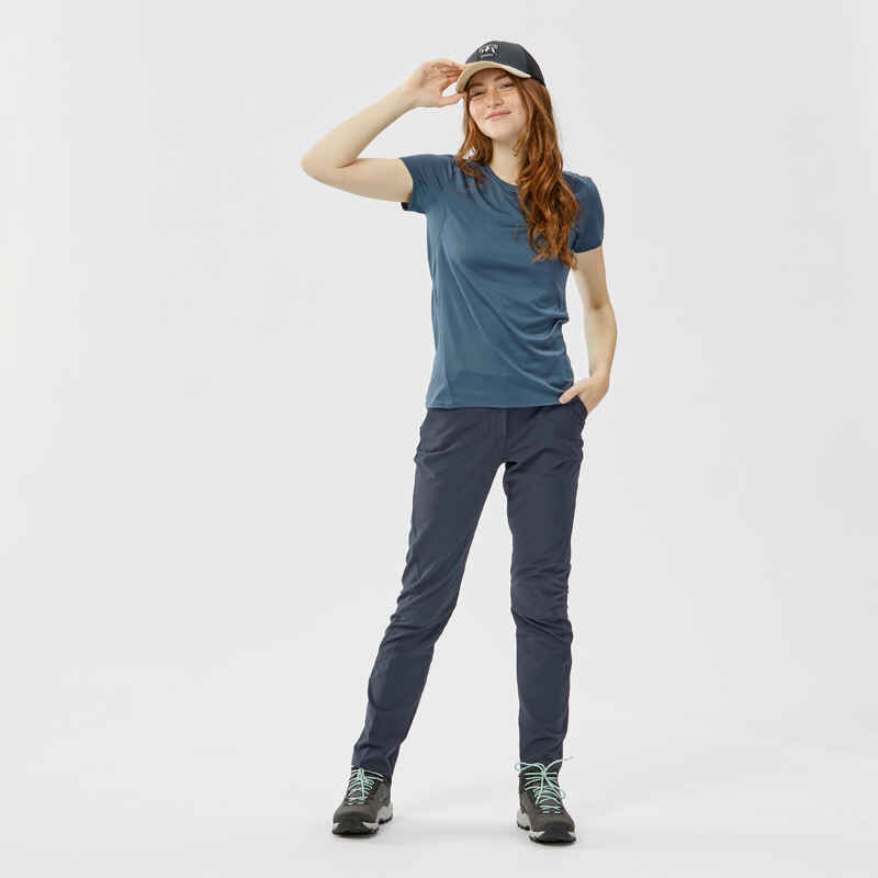 Pantalón de senderismo en montaña gris para mujer MH100 