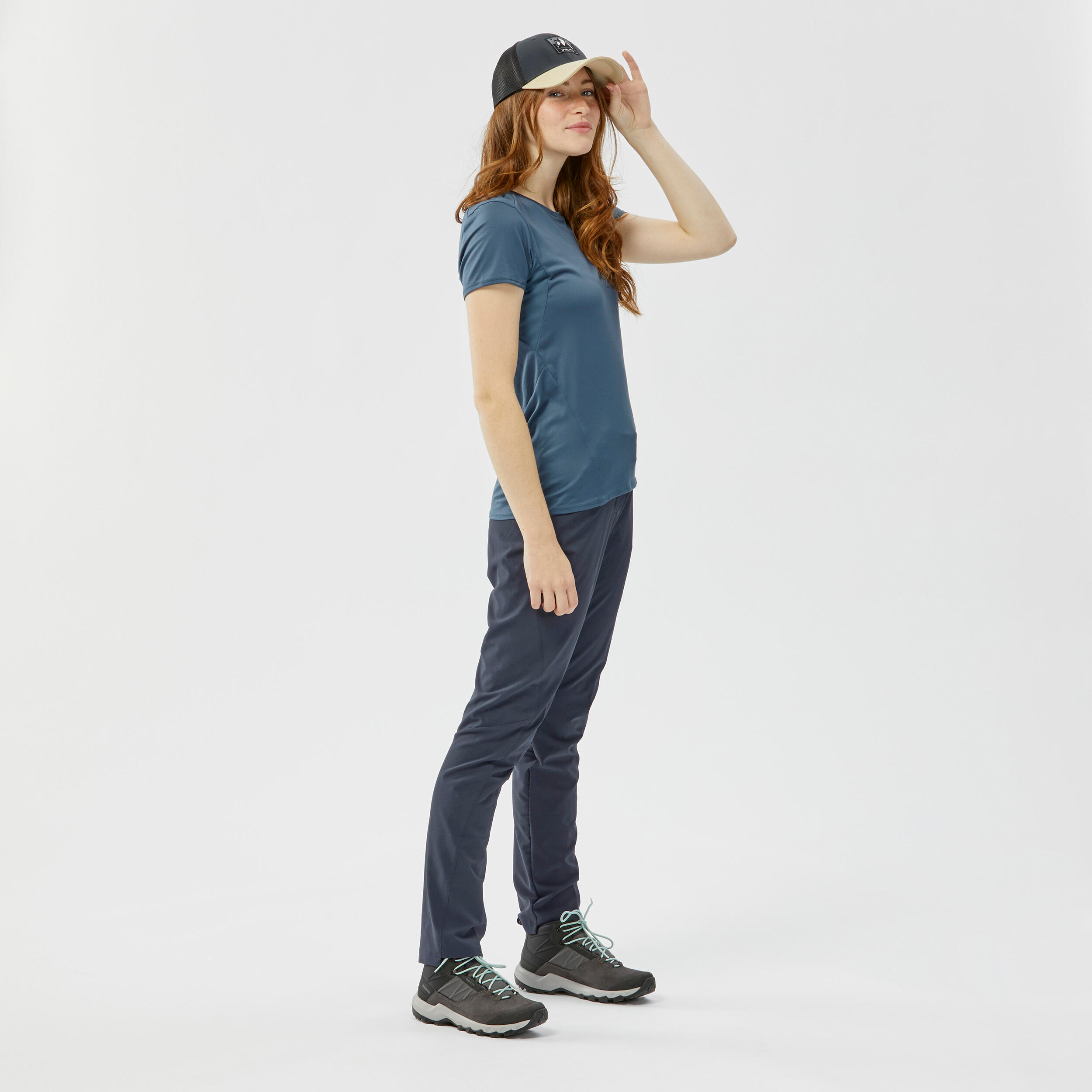 Women Lightweight Dry Fit Pants Dark Blue - MH100