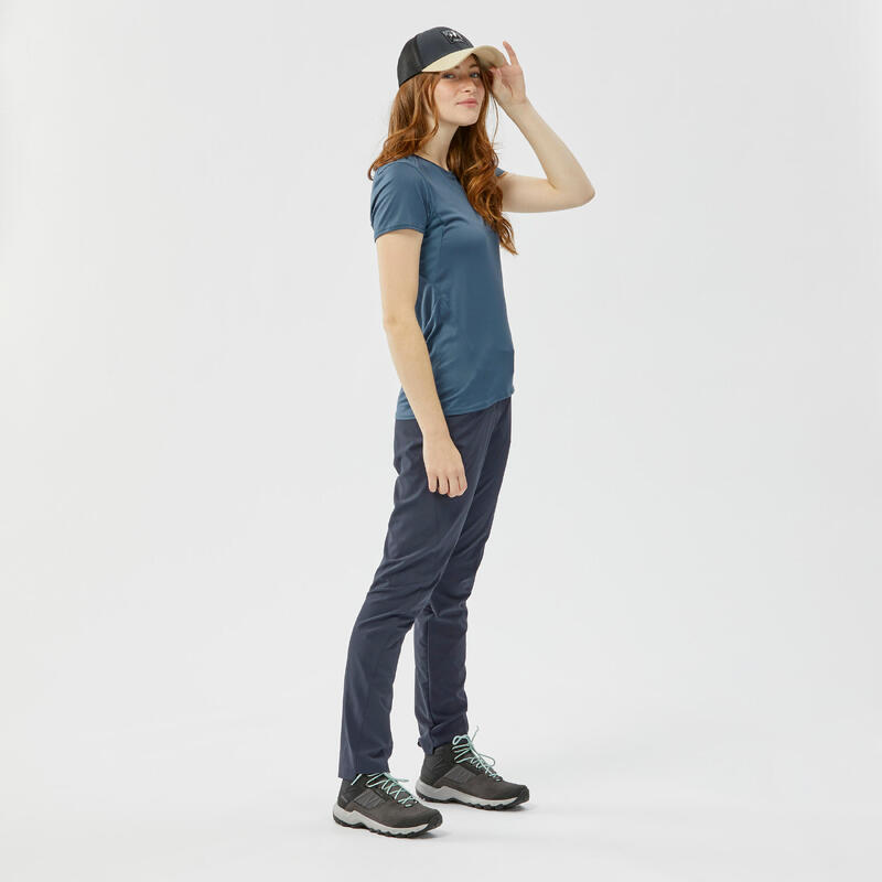 Pantaloni trekking donna MH100 blu