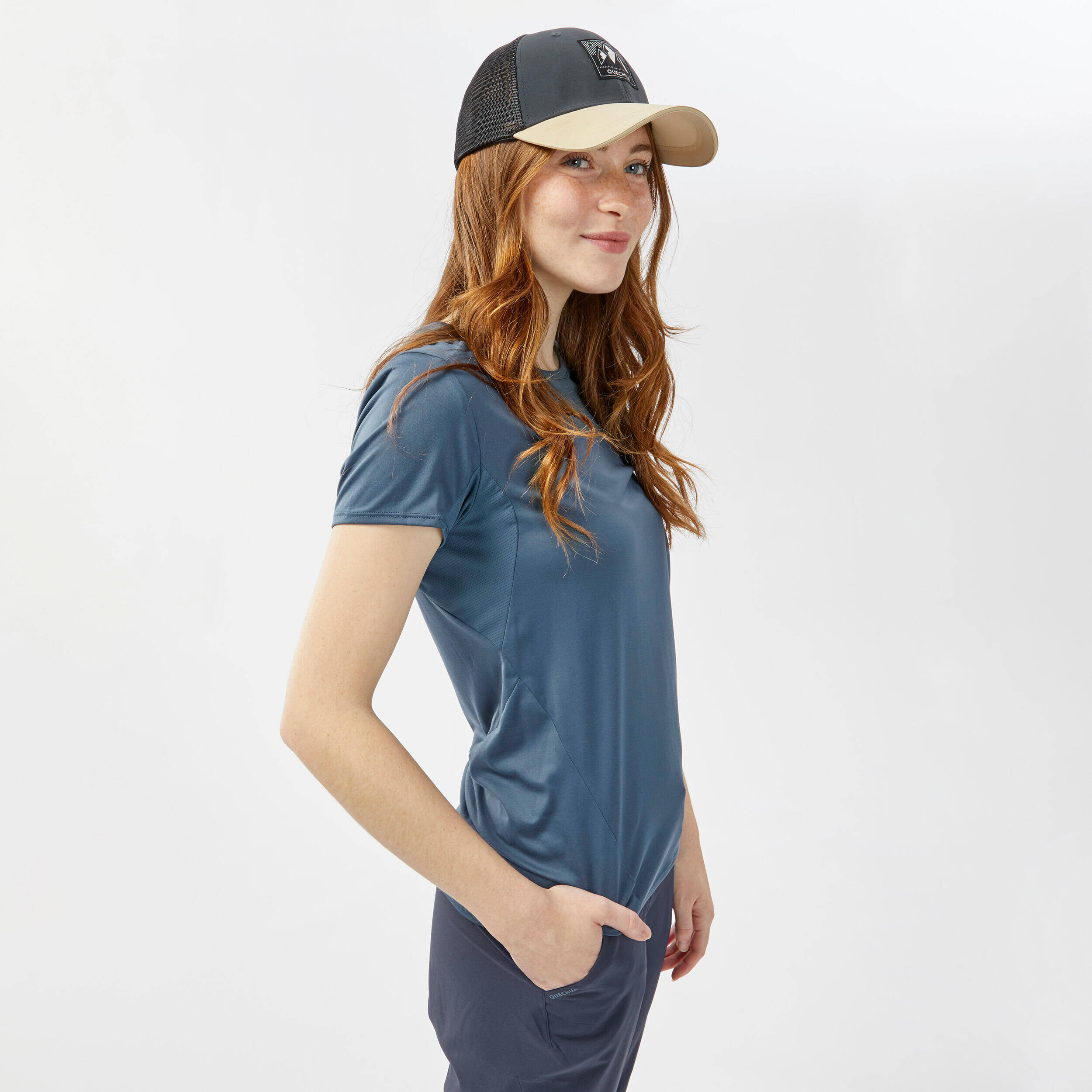 Women Lightweight Dry Fit Pants Dark Blue - MH100 -  4