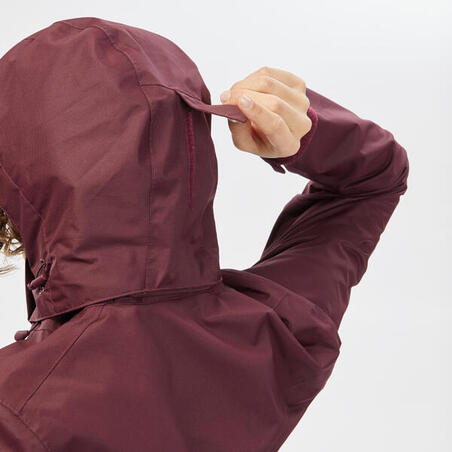 Куртка жіноча MH100 для гірського туризму водонепроникна бордова