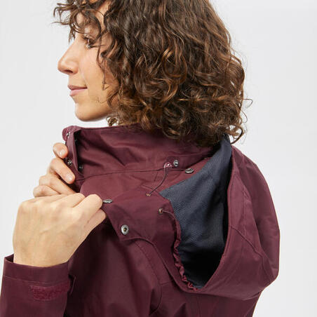 Куртка жіноча MH100 для гірського туризму водонепроникна бордова