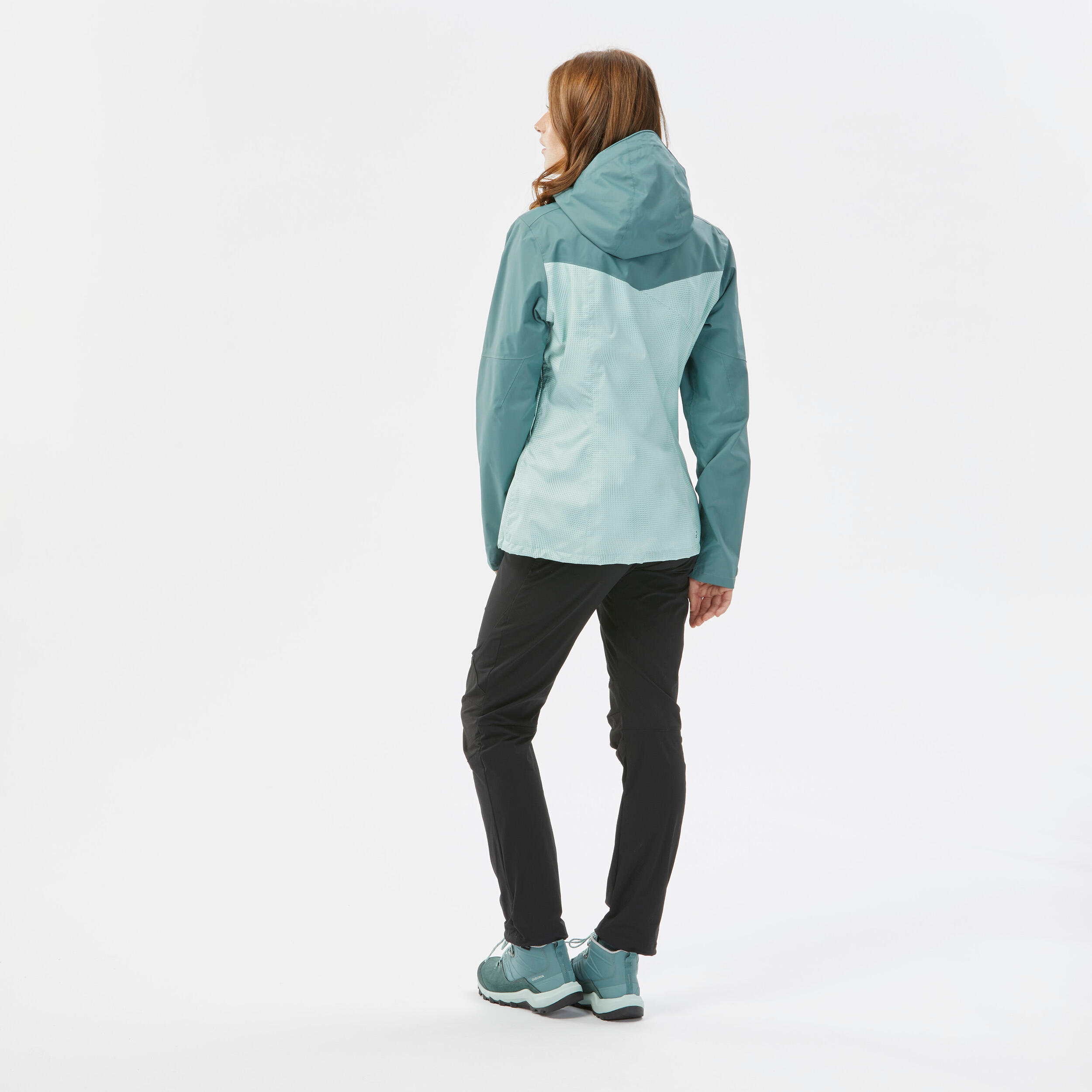 Wanderjacke Bergwandern MH100 wasserdicht Damen grün 13/16