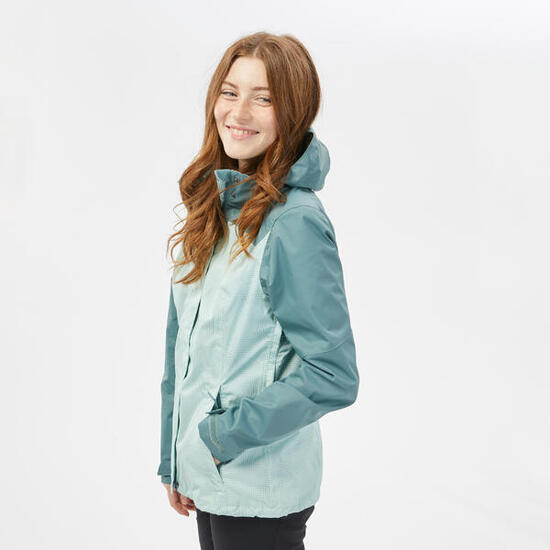 Regenjacke Damen wasserdicht Wandern - MH100 grau