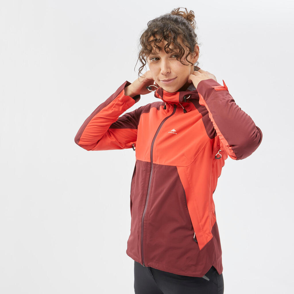 Women’s Waterproof Mountain Walking Jacket - MH500 - Raspberry