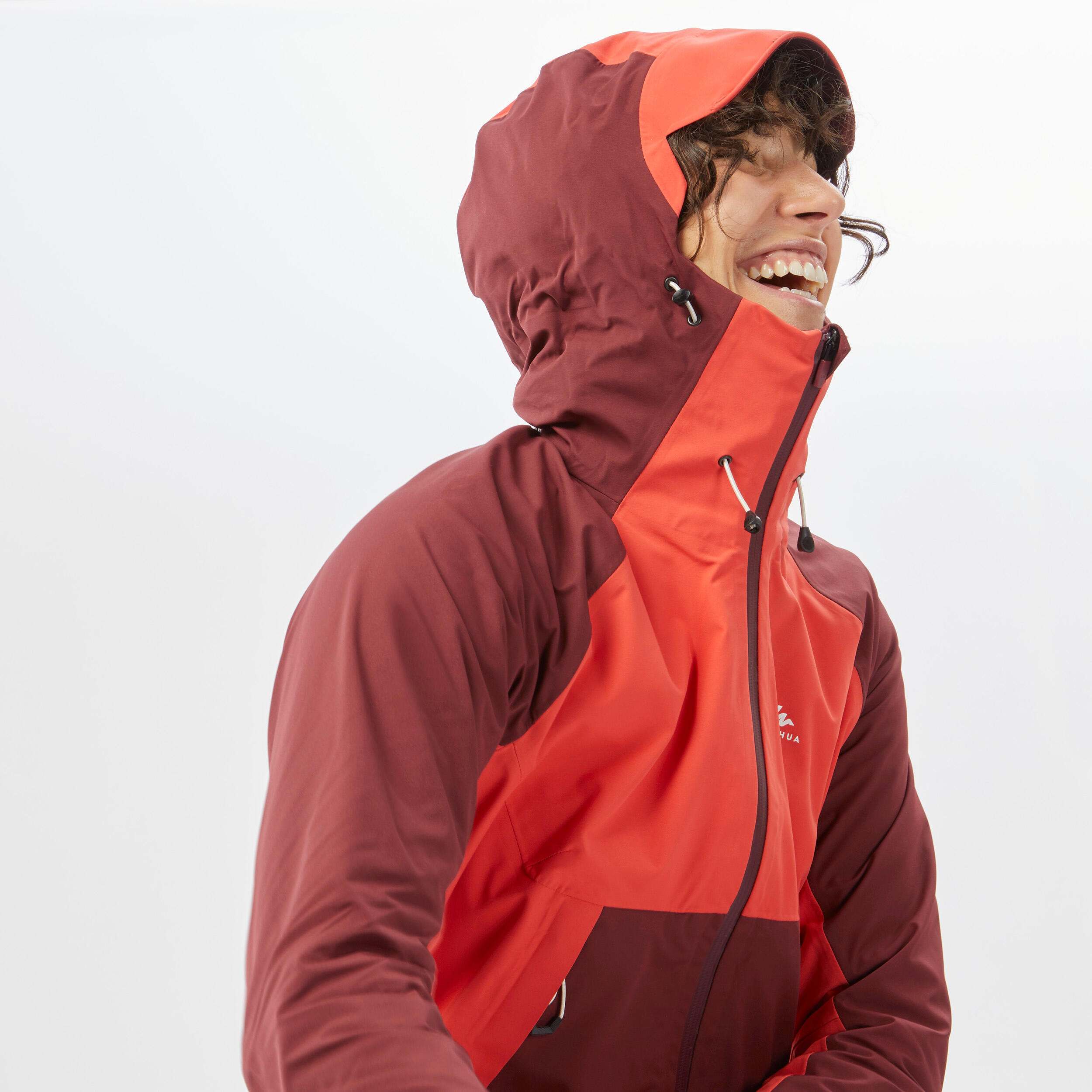 Wanderjacke Damen wasserdicht Bergwandern - MH500 rot  13/34