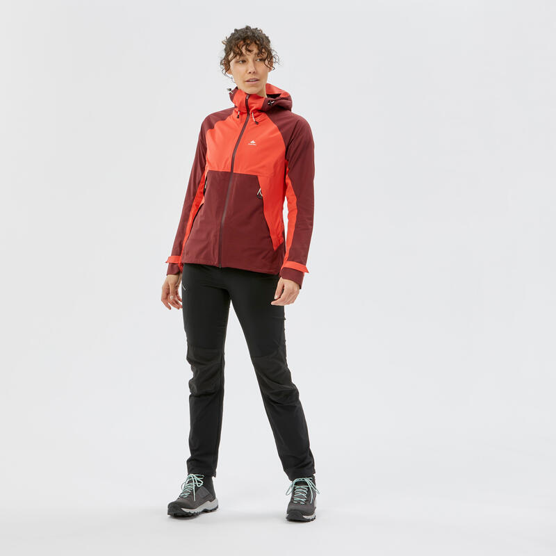 Regenjas voor dames - wind en waterdichte jas - MH500 - rood