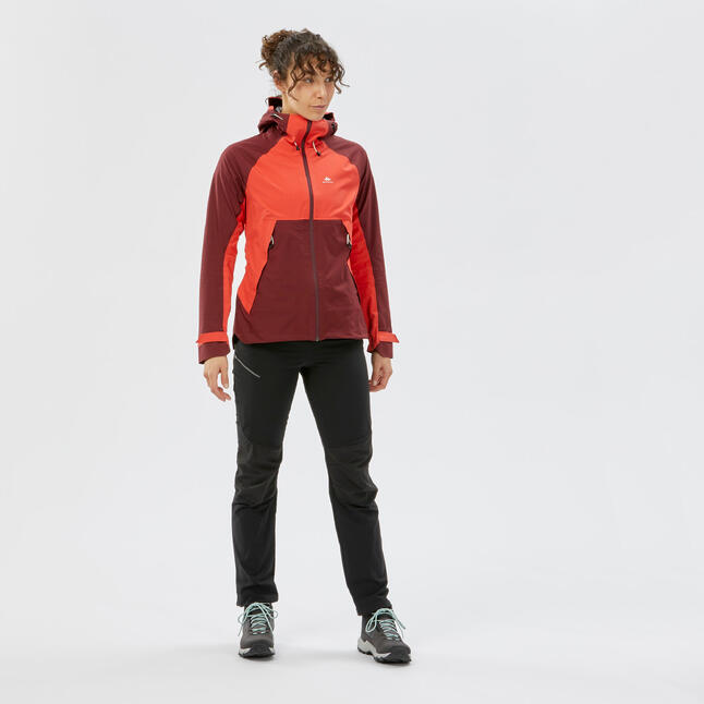 Veste imperméable de randonnée montagne - MH500 - Femme - framboise